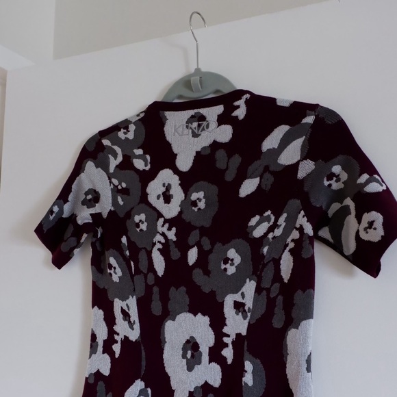 KENZO Peony Print Knit Mini Dress - Picture 5 of 9